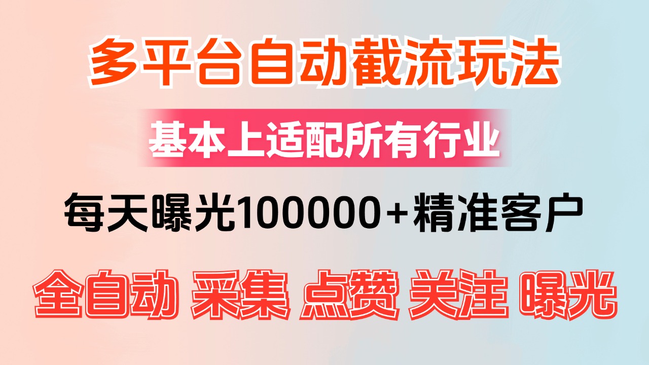 （12709期）小红书抖音视频号最新截流获客系统，全自动引流精准客户【日曝光10000+…-大熊网创