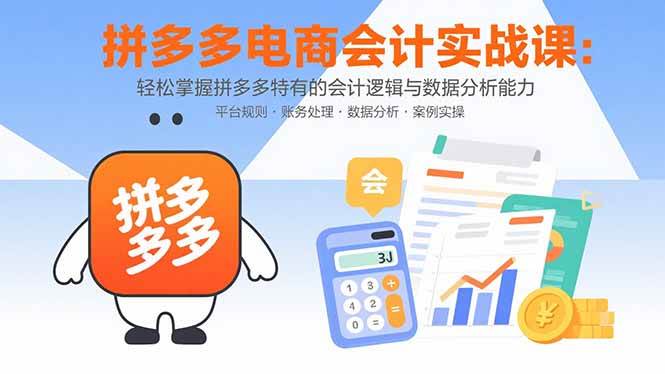 （15767期）拼多多电商会计实战课：轻松掌握拼多多特有的会计逻辑与数据分析能力-大熊网创