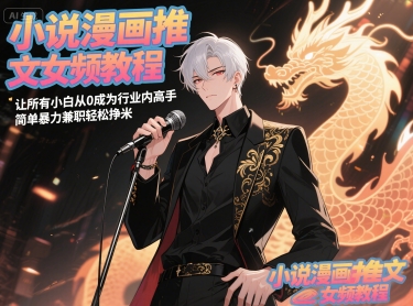 小说漫画推文女频教程，让所有小白从0成为行业内高手，简单暴力兼职轻松挣米-大熊网创