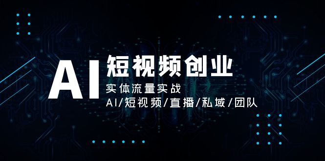 （11566期）AI短视频创业，实体流量实战，AI/短视频/直播/私域/团队-大熊网创