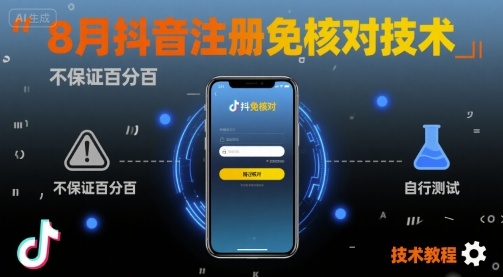 8月抖音注册免核对技术,不保证百分百,自测-大熊网创