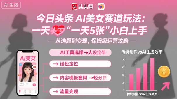 今日头条AI美女赛道玩法，一天轻松5张，小白轻松上手-大熊网创