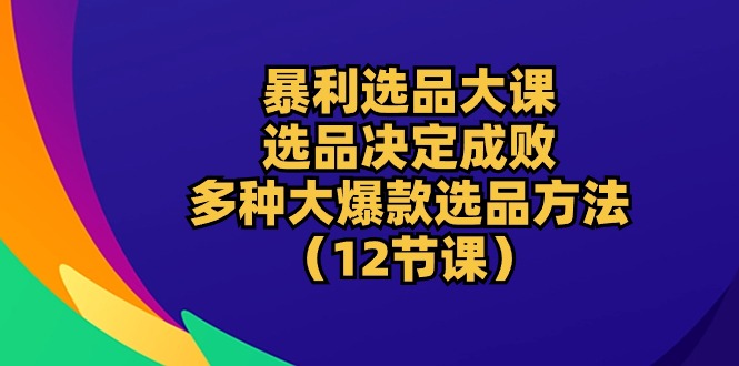（10521期）暴利 选品大课：选品决定成败，教你多种大爆款选品方法（12节课）-大熊网创
