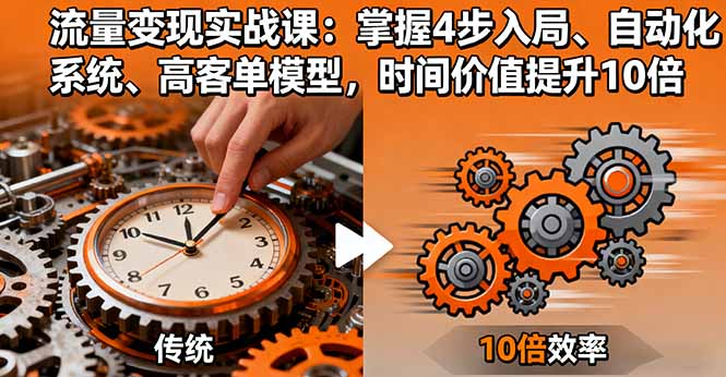 流量变现实战课：掌握4步入局、自动化系统、高客单模型，时间价值提升10倍-大熊网创