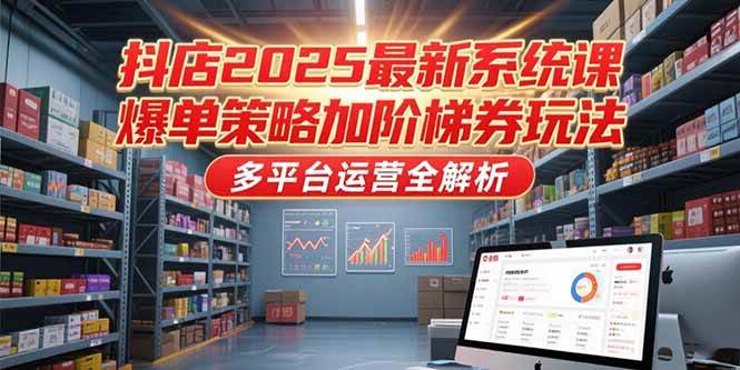 （15214期）抖店2025最新系统课，爆单策略加阶梯券玩法，多平台运营全解析-大熊网创