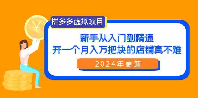 （9744期）拼多多虚拟项目：入门到精通，开一个月入万把块的店铺 真不难（24年更新）-大熊网创