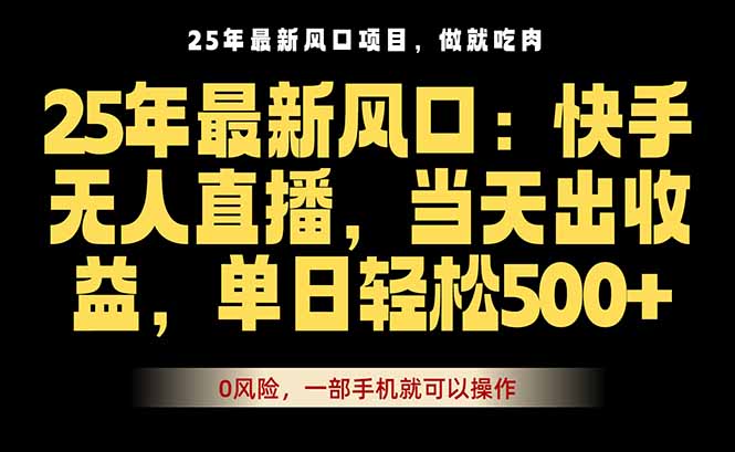 25年最新无人直播玩法，当天秒出单，一部手机就可操作-大熊网创