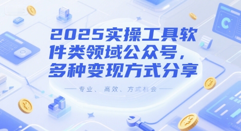 2025实操工具软件类领域公众号，多种变现方式分享-大熊网创