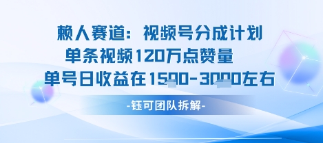 视频号分成计划新赛道玩法，单条收益突破了120W，综合收益在3k上下-大熊网创