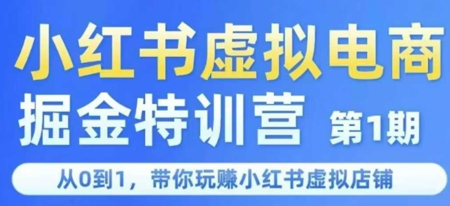 小红书虚拟电商掘金特训营第1期，从0到1，带你玩转小红书虚拟店铺-大熊网创