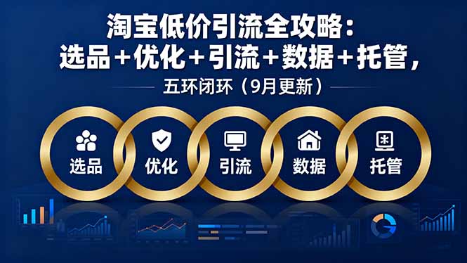 淘宝低价引流全攻略：选品＋优化＋引流＋数据＋托管，五环闭环(9月更新-大熊网创