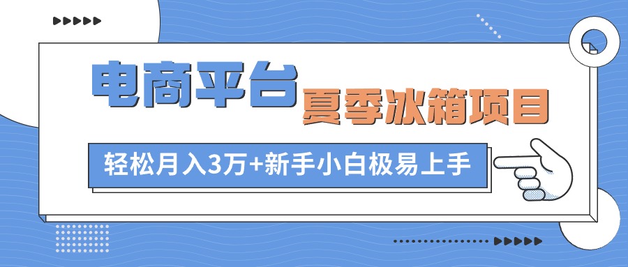 （10934期）电商平台夏季冰箱项目，轻松月入3万+，新手小白极易上手-大熊网创