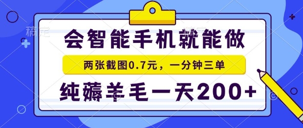 2025年零撸手机项目，二十秒一单，纯薅羊毛，一天200+做就有【揭秘】-大熊网创