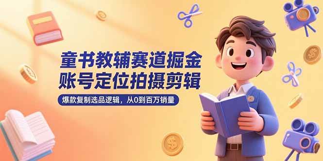 （15326期）童书教辅赛道掘金，账号定位拍摄剪辑，爆款复制选品逻辑，从0到百万销量-大熊网创