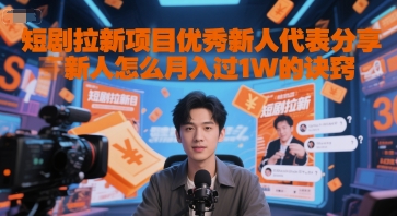短剧拉新项目优秀新人代表分享新人怎么月入过1W的诀窍-大熊网创