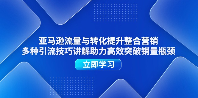 （11335期）亚马逊流量与转化提升整合营销，多种引流技巧讲解助力高效突破销量瓶颈-大熊网创