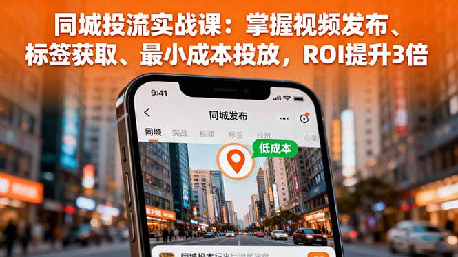 同城投流实战课：掌握视频发布、标签获取、最小成本投放，ROI提升3倍-大熊网创