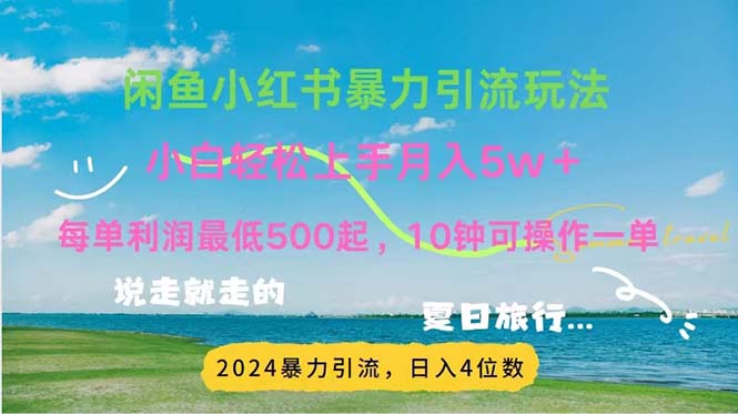 （11650期）2024暑假赚钱项目小红书咸鱼暴力引流，简单无脑操作，每单利润500+，…-大熊网创