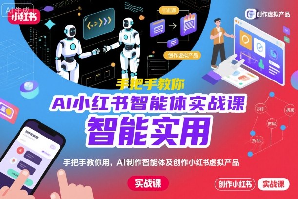 AI小红书智能体实战课，手把手教你用AI制作智能体及创作小红书虚拟产品，提效+内容商业化-大熊网创