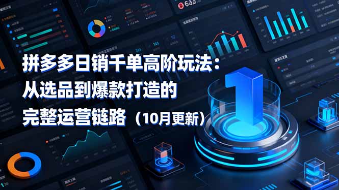 拼多多日销千单高阶玩法：从选品到爆款打造的完整运营链路(10月更新-大熊网创