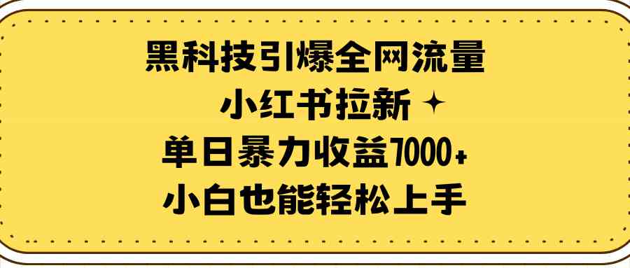 （9679期）黑科技引爆全网流量小红书拉新，单日暴力收益7000+，小白也能轻松上手-大熊网创