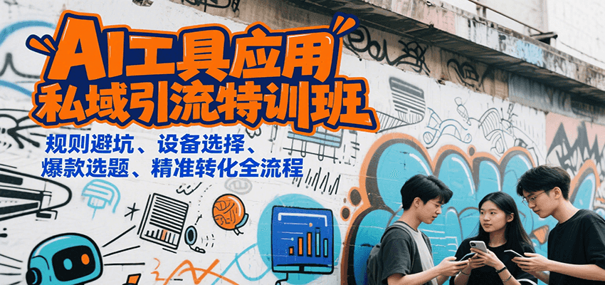 AI工具应用私域引流特训班，规则避坑、设备选择、爆款选题、精准转化全流程-大熊网创