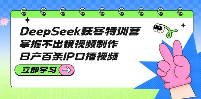 （14544期）DeepSeek获客特训营：掌握不出镜视频制作，日产百条IP口播视频-大熊网创