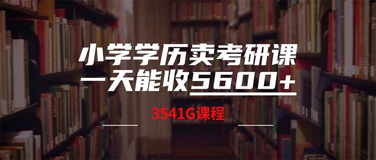 （14561期）小学学历卖考研课程，一天收5600（附3580G考研合集）-大熊网创
