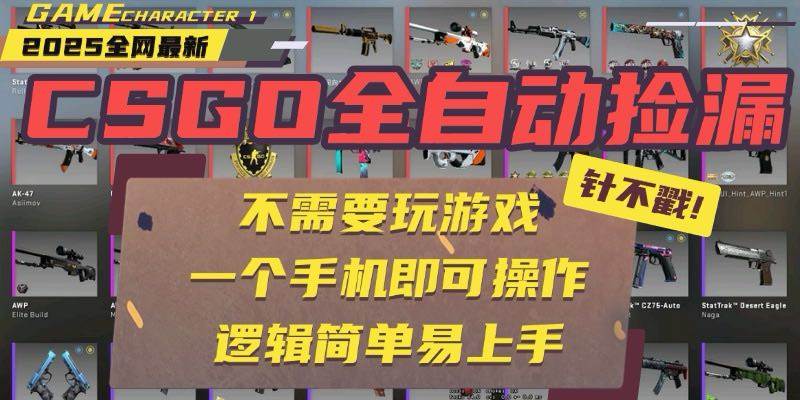 （15679期）CSGO自动捡漏项目，最新玩法，不用挂机不用玩游戏，一个手机即可操作。…-大熊网创