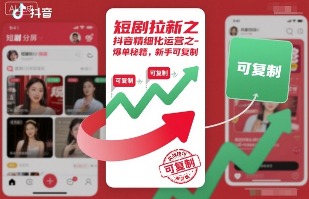 短剧拉新之抖音精细化运营之爆单秘籍，新手可复制-大熊网创