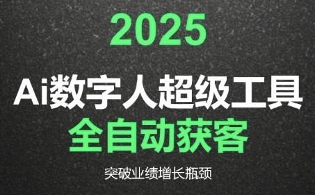 2025Ai数字人工具自动获客，教你借AI重塑获客流程，突破业绩增长瓶颈-大熊网创