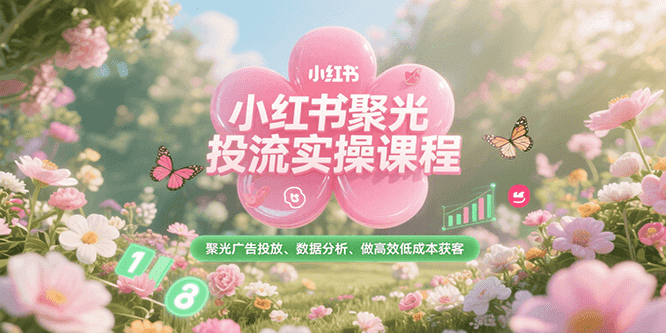 小红书聚光投流实操课程，聚光广告投放、数据分析、做高效低成本获客-大熊网创