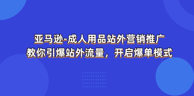 （11398期）亚马逊-成人用品 站外营销推广 教你引爆站外流量，开启爆单模式-大熊网创