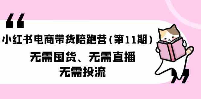 （9996期）小红书电商带货陪跑营(第11期)无需囤货、无需直播、无需投流（送往期10套）-大熊网创