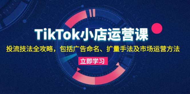 （13063期）TikTok小店运营课：投流技法全攻略，包括广告命名 扩量手法及市场运营方法-大熊网创