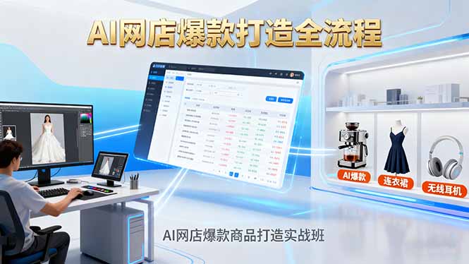 AI网店爆款商品打造实战班：AI技术实现商品图智能处理，快速搭建AI网店-大熊网创