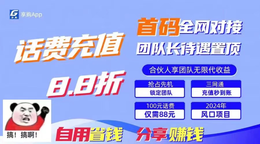 （11083期）88折冲话费，立马到账，刚需市场人人需要，自用省钱分享轻松日入千元，…-大熊网创