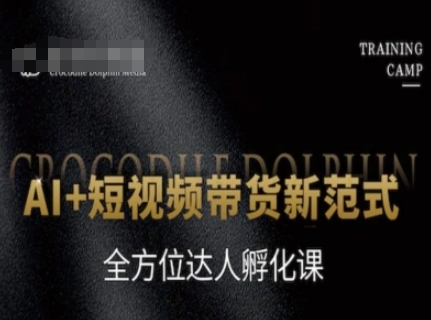 AI+短视频带货新范式，全方位达人孵化课-大熊网创