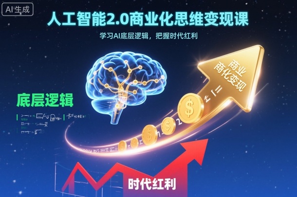 人工智能2.0商业化思维变现课，学习AI底层逻辑，把握时代红利-大熊网创