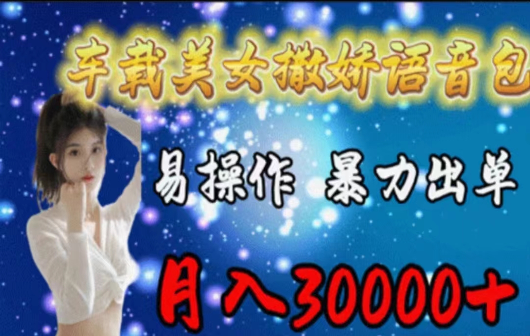 （11249期）车载美女撒娇语音包，执行就出单，月入3000＋，小白看完课程就能马上实操-大熊网创