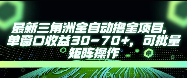 最新AI全自动游戏撸金项目，单窗口收益30-70+，可批量操作【揭秘】-大熊网创
