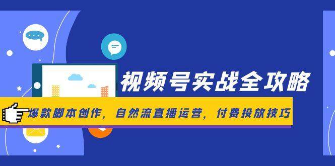 （14925期）视频号实战全攻略，爆款脚本创作，自然流直播运营，付费投放技巧-大熊网创