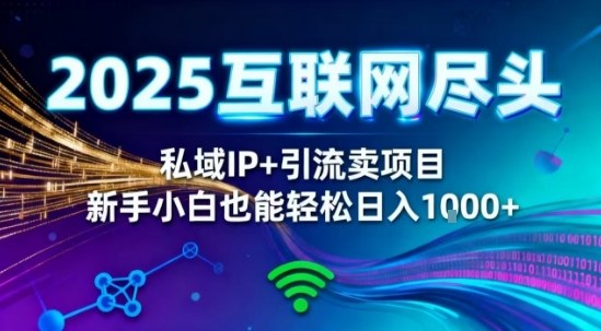 2025网创尽头王炸项目！私域IP+精准引流，新手小白在家躺賺日入1k，零经验也能上手【揭秘】-大熊网创
