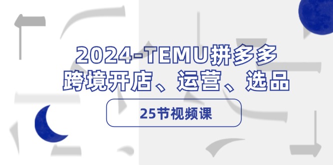（12106期）2024-TEMU拼多多·跨境开店、运营、选品（25节视频课）-大熊网创