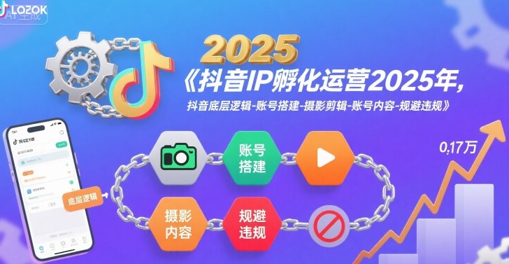 抖音IP孵化运营2025年，抖音底层逻辑-账号搭建-摄影剪辑-账号内容-规避违规-大熊网创
