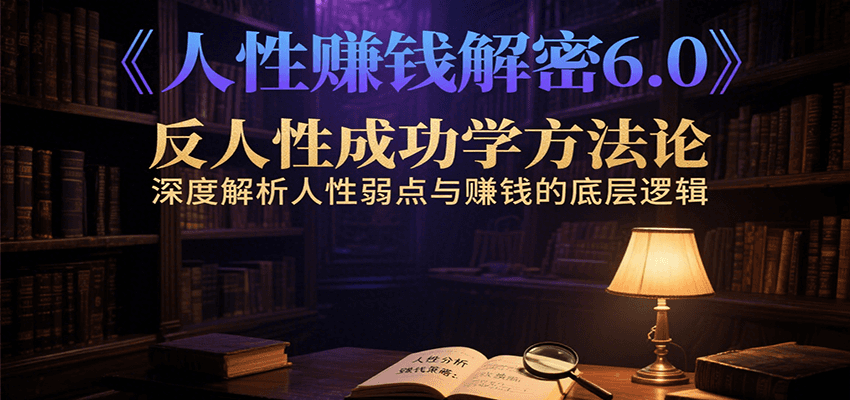 人性赚钱解密6.0，反人性成功学方法论，深度解析人性弱点与赚钱的底层逻辑-大熊网创