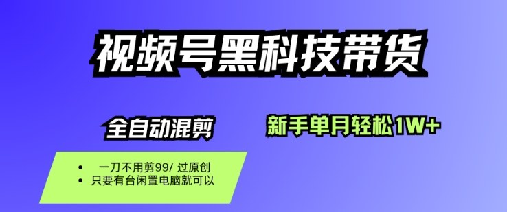 视频号黑科技短视频带货，新手一个月也1W+，纯搬运一刀不用剪，零投入【揭秘】-大熊网创