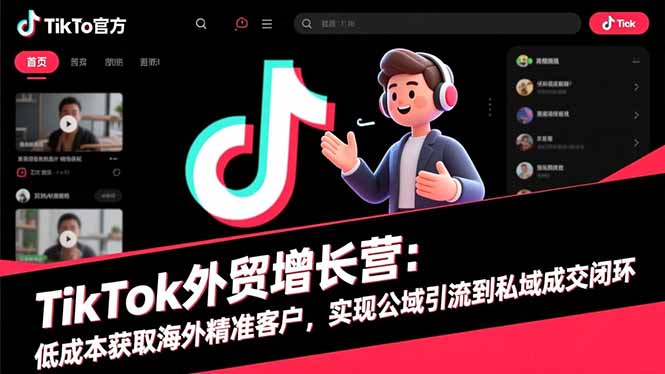 TikTok外贸增长营：低成本获取海外精准客户，实现公域引流到私域成交闭环-大熊网创
