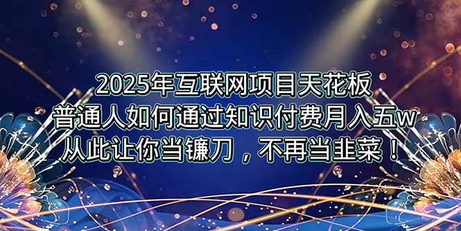 （15354期）2025年互联网项目天花板，普通人如何通过卖项目实现逆风翻盘，月入5W＋！-大熊网创