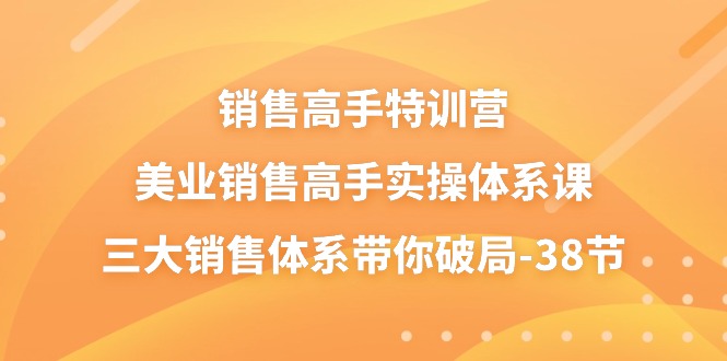 （10939期）销售-高手特训营，美业-销售高手实操体系课，三大销售体系带你破局-38节-大熊网创